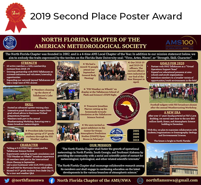Poster by the North Florida chapter shows text and pictures of chapter members