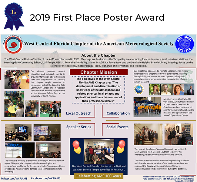Poster by the West Central Florida Chapter shows text and pictures of chapter members