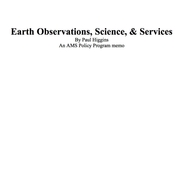 Earth Observations, Science, and Services