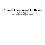 Climate Change–The Basics