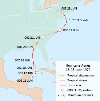 map of Agnes's path