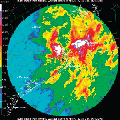 radar of cumulative rainfall